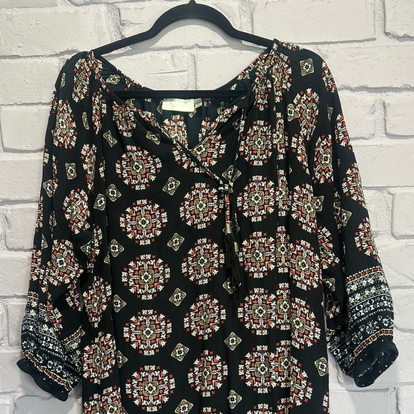 RD Style Black and Red Patterned Dress size L - Picture 3 of 4